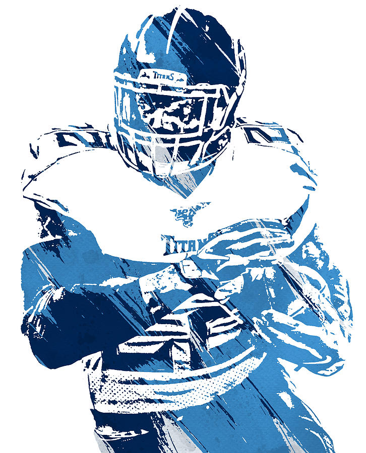 Derrick Henry Tennessee Titans Watercolor Strokes Pixel Art 39