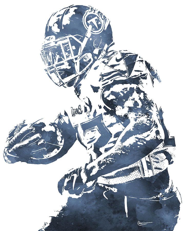 Derrick Henry TENNESSEE TITANS JERSEY NUMBER 2 OIL ART T-Shirt by Joe  Hamilton - Pixels