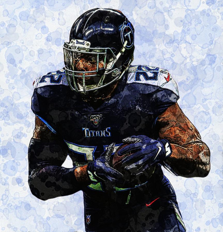 Derrick Henry Titans RB Digital Art by Bob Smerecki