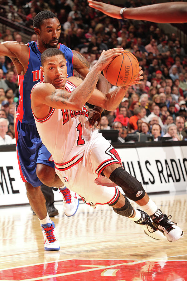 Derrick Rose and Ben Gordon Photograph by Ray Amati