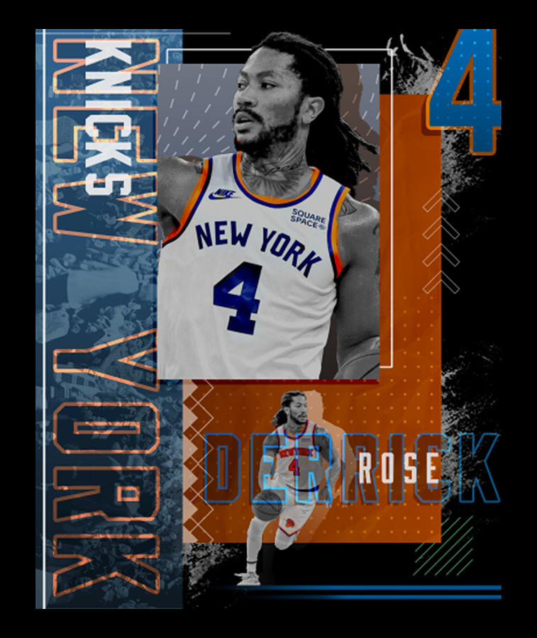 Derrick Rose Basketball Paper Poster Knicks 2 Digital Art by Kelvin ...