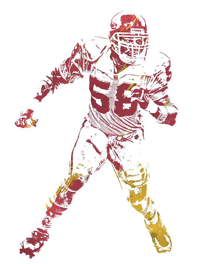 Derrick Thomas Kansas City Chiefs Watercolor Strokes Pixel Art 100