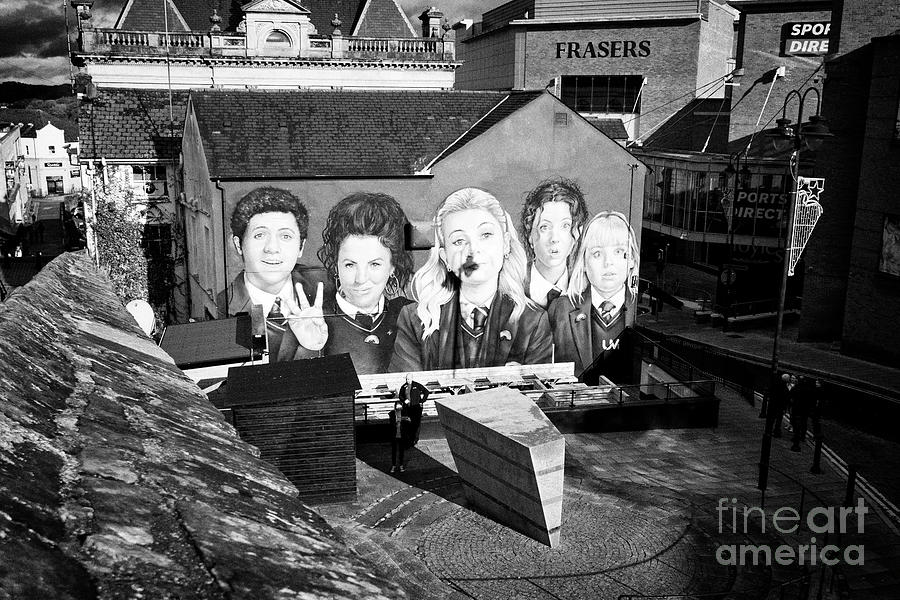 Derry Girls Mural In Derry City Centre Beneath The Walls Derry Londonderry Northern Ireland Uk