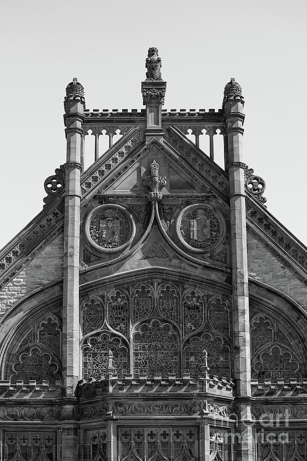 Derry Guildhall Detail Bw Vertical Photograph