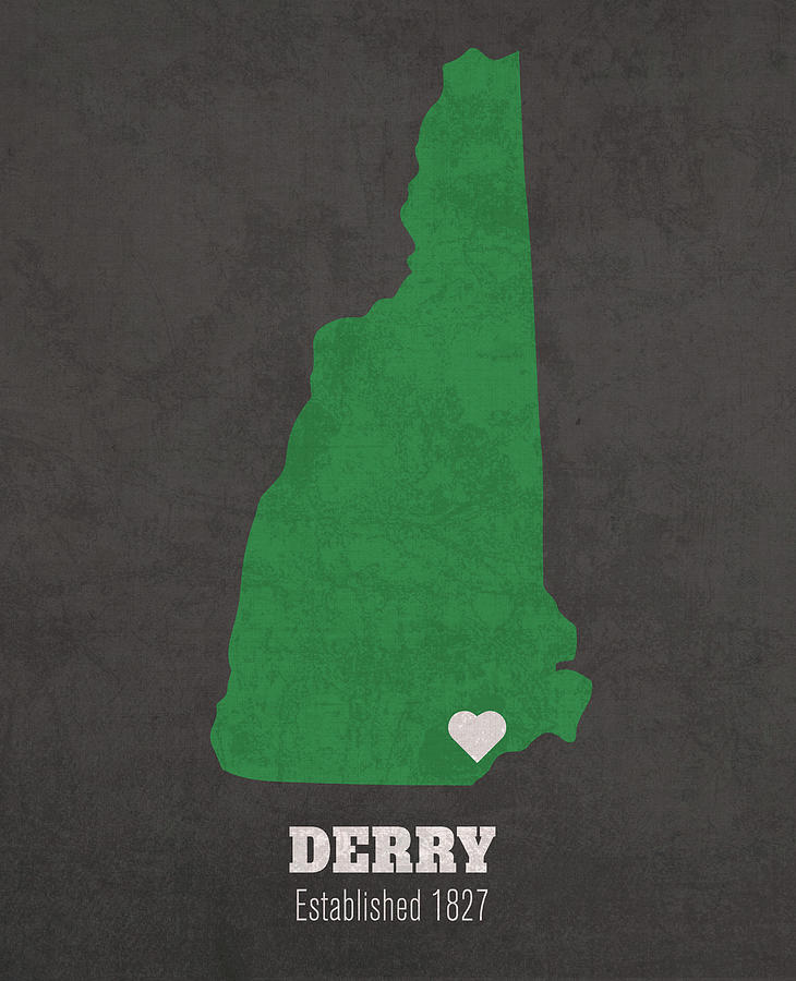 Derry New Hampshire City Map Founded 1827 Dartmouth College Color Palette Design Turnpike 