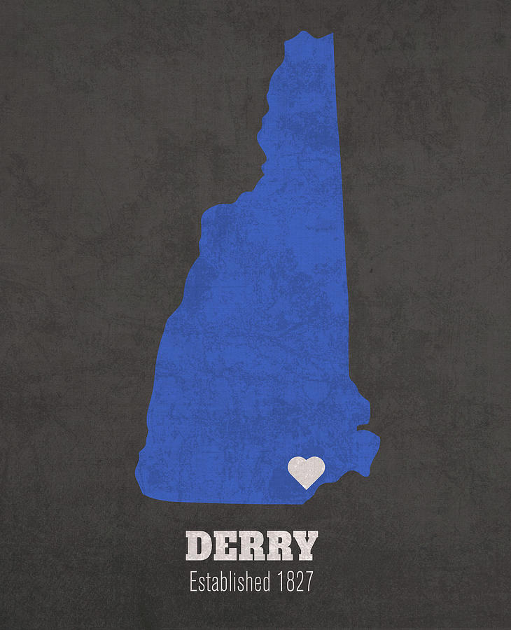 Derry New Hampshire City Map Founded 1827 University Of New Hampshire Color Palette Design Turnpike 