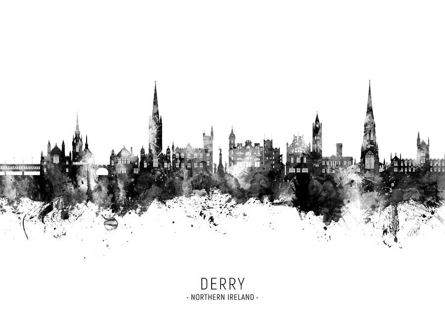 Derry Northern Ireland Skyline #44 Digital Art by Michael Tompsett