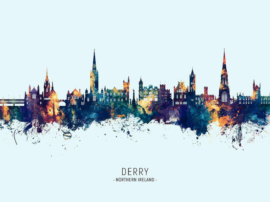 Derry Northern Ireland Skyline #46 Digital Art by Michael Tompsett