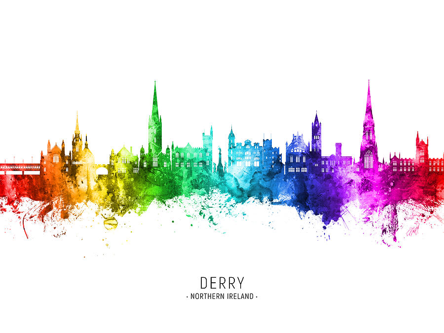 Derry Northern Ireland Skyline #47 Digital Art by Michael Tompsett