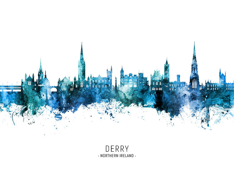 Derry Northern Ireland Skyline #52 Digital Art by Michael Tompsett