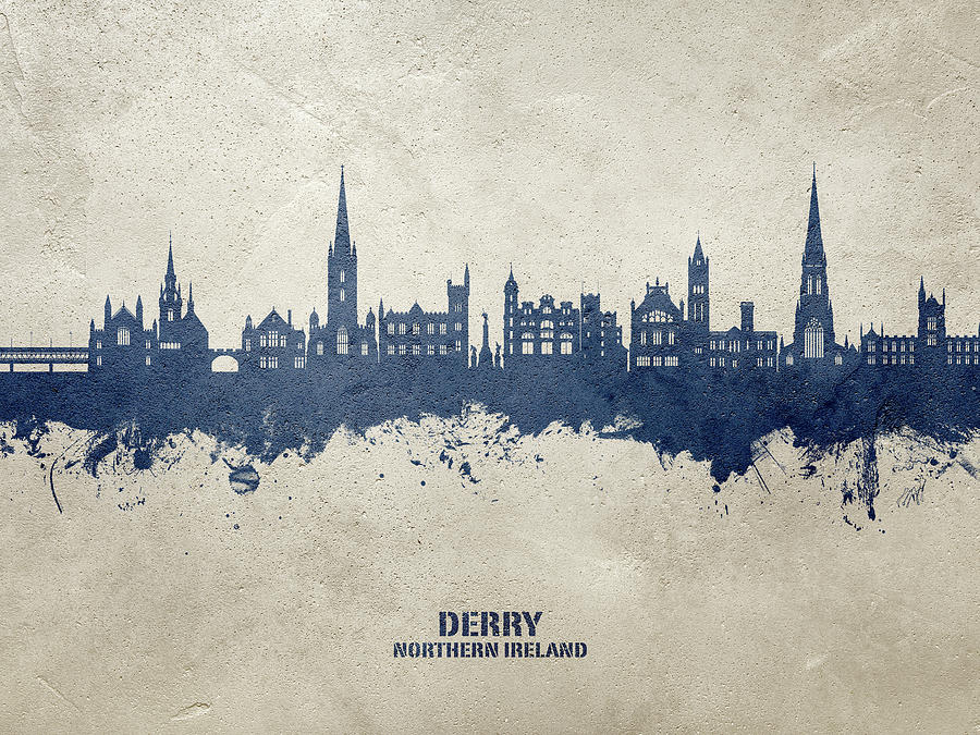 Derry Northern Ireland Skyline #54 Digital Art by Michael Tompsett