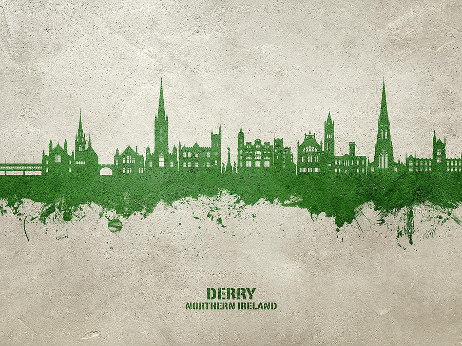 Derry Northern Ireland Skyline #55 Digital Art by Michael Tompsett