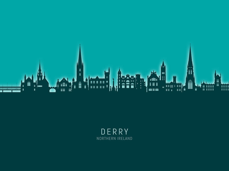 Derry Northern Ireland Skyline #58 Digital Art by Michael Tompsett