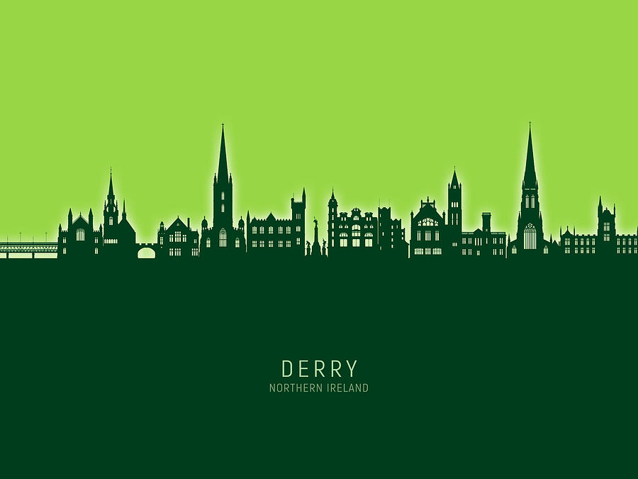 Derry Northern Ireland Skyline #60 Digital Art by Michael Tompsett