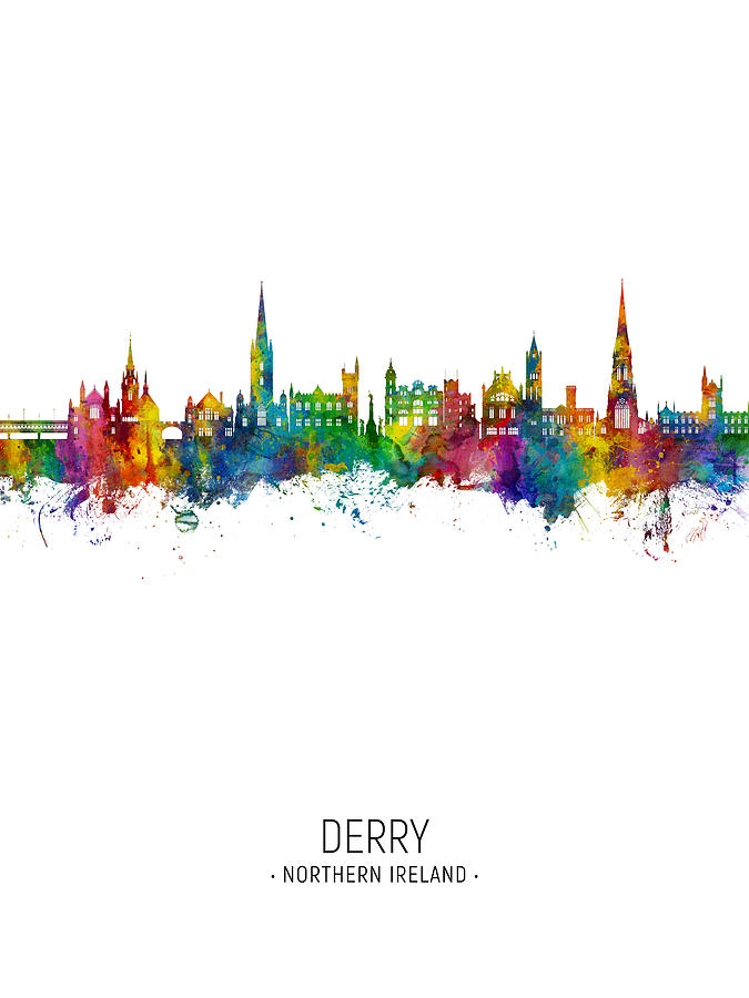 Derry Northern Ireland Skyline #65 Digital Art by Michael Tompsett