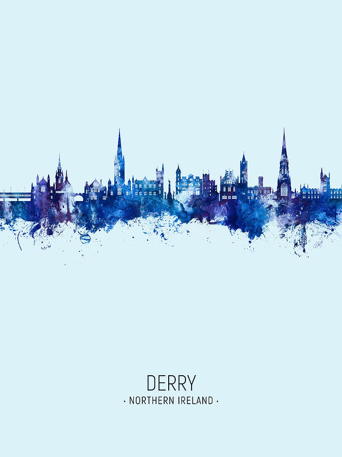 Derry Northern Ireland Skyline #67 Digital Art by Michael Tompsett
