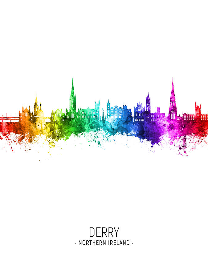 Derry Northern Ireland Skyline #68 Digital Art by Michael Tompsett