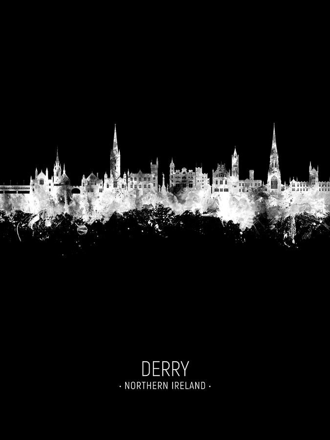 Derry Northern Ireland Skyline #70 Digital Art by Michael Tompsett