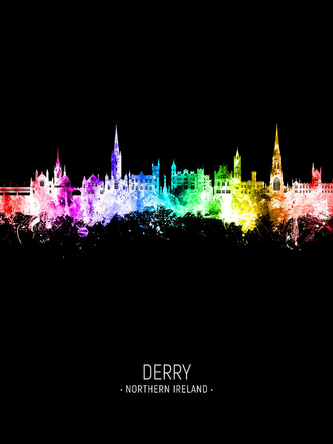 Derry Northern Ireland Skyline #71 Digital Art by Michael Tompsett