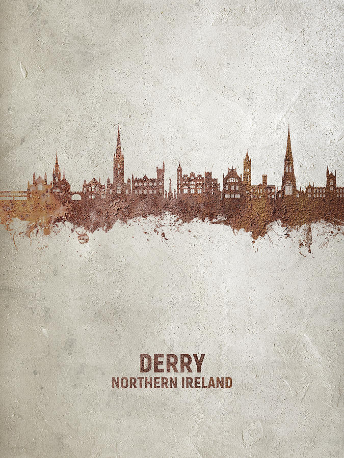 Derry Northern Ireland Skyline #81 Digital Art by Michael Tompsett