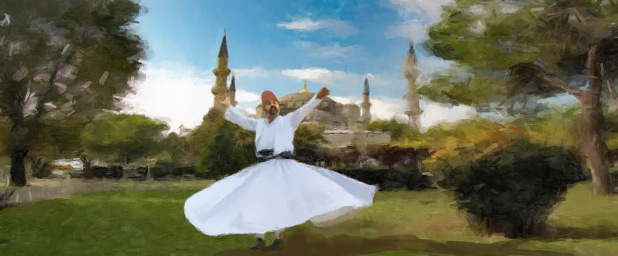 Dervish Whirling in a Field Painting by Gary Arnold