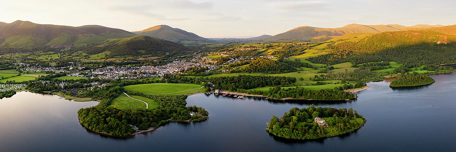 Derwentwater and Keswick Aerial the Lake District Photograph by Sonny Ryse