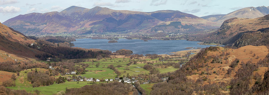 Derwentwater From Castle Crag Panorama Photograph