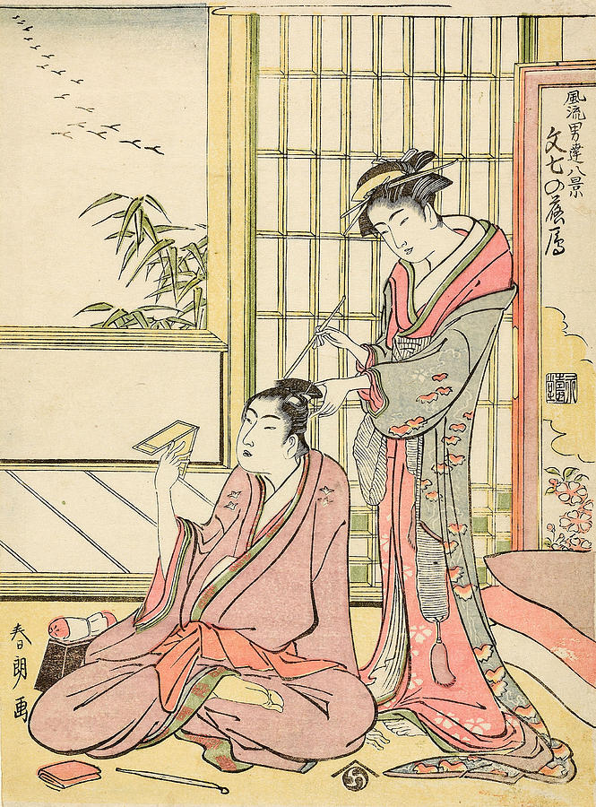 Descending Geese for Bunshichi Relief by Katsushika Hokusai