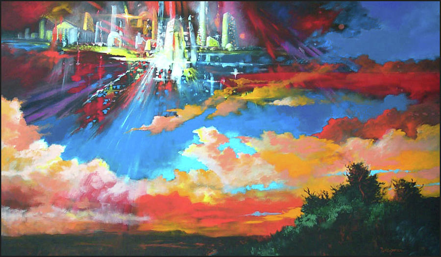 Descent of New Jerusalem Painting by Pat Wagner