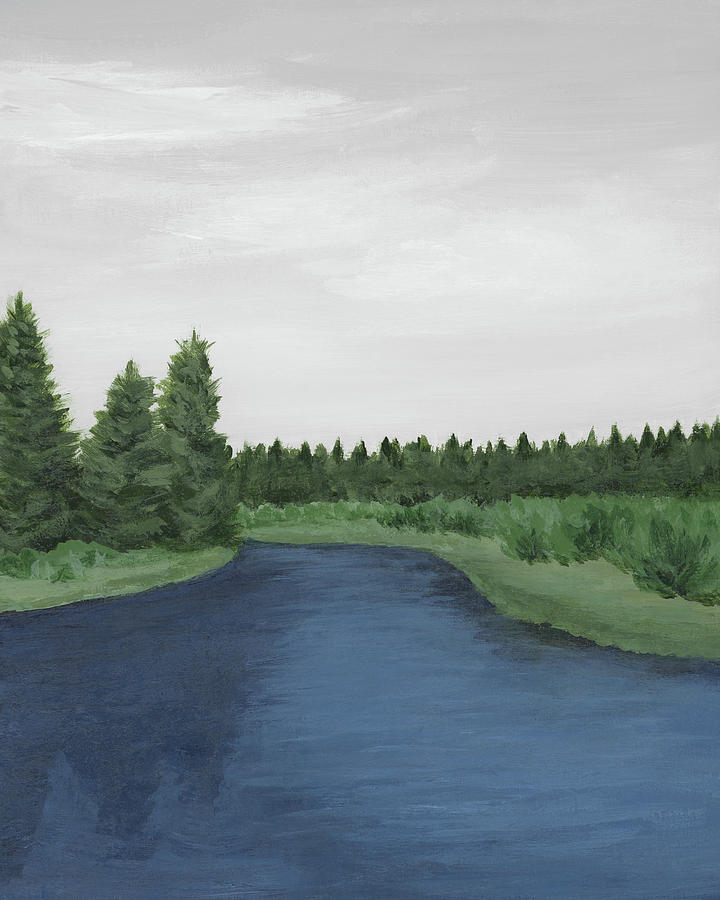 Deschutes River Bend I Painting by Rachel Elise