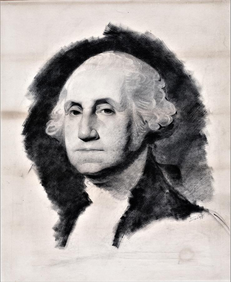 Description George Washington head-and-shoulders portrait facing left ...