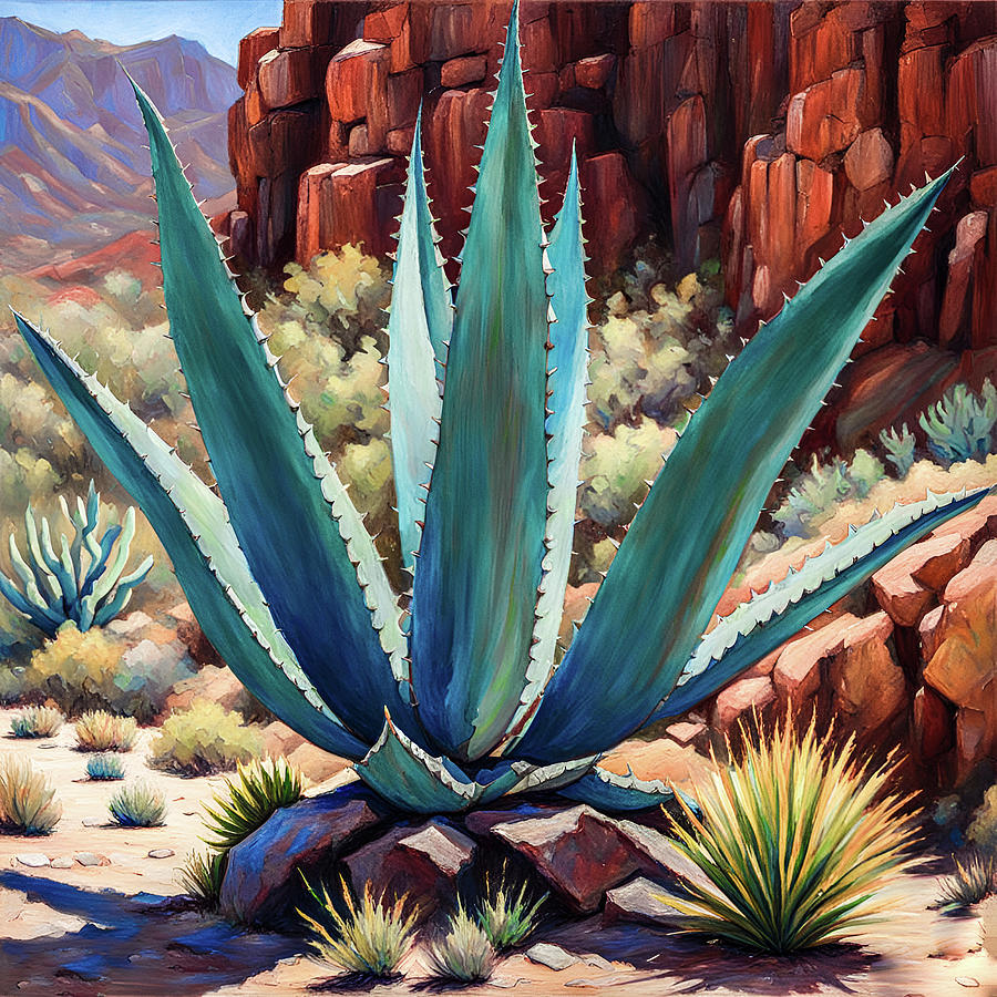 Desert Agave 1 Painting by Elise Palmigiani