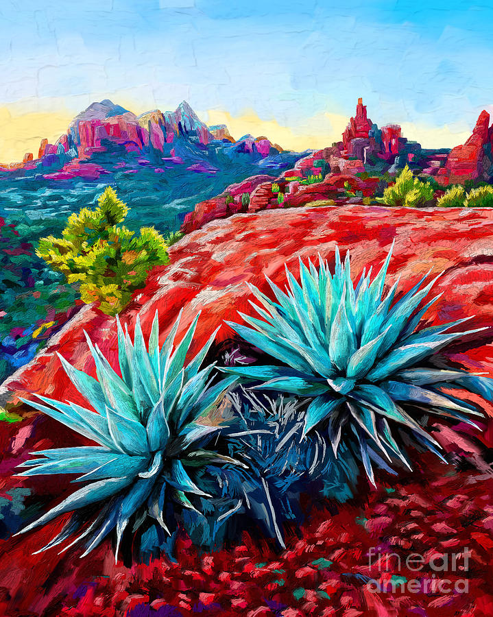 Desert Agave Painting by Tim Gilliland