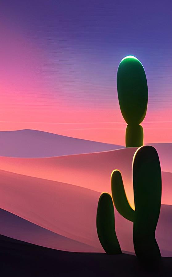 Desert at Dusk I Digital Art by Bonnie Bruno