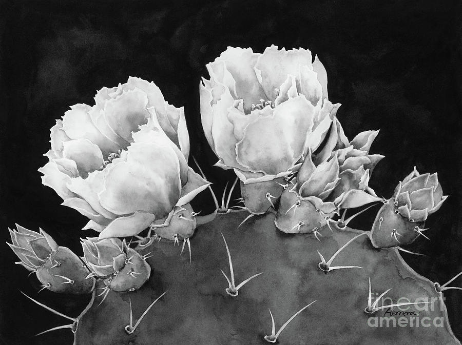 Desert Bloom 2 In Black And White Painting