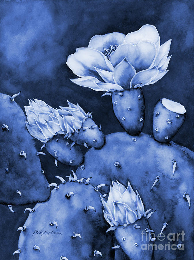 Desert Bloom In Blue Painting