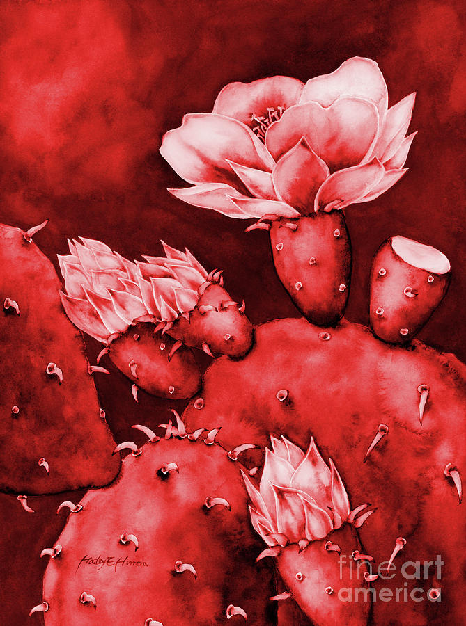 Desert Bloom In Red Painting