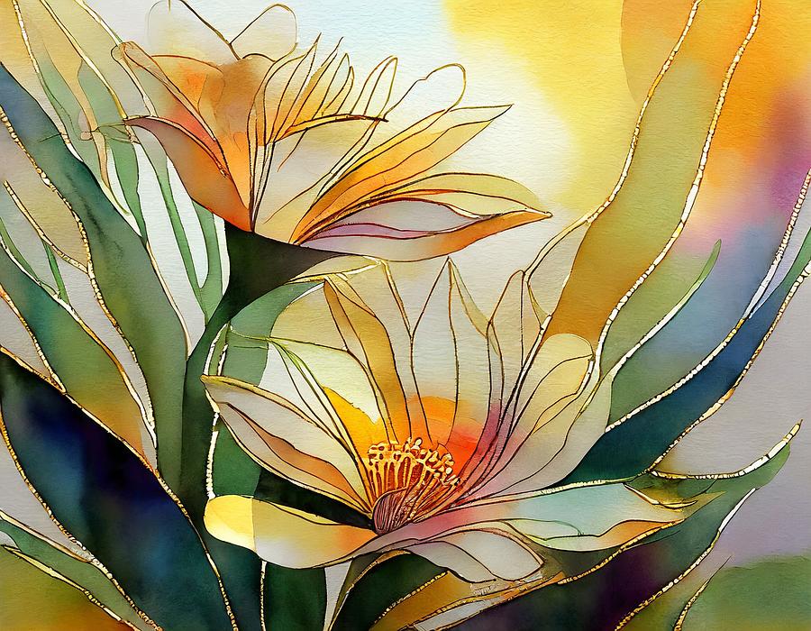 Desert Blossoms Mixed Media by Susan Rydberg