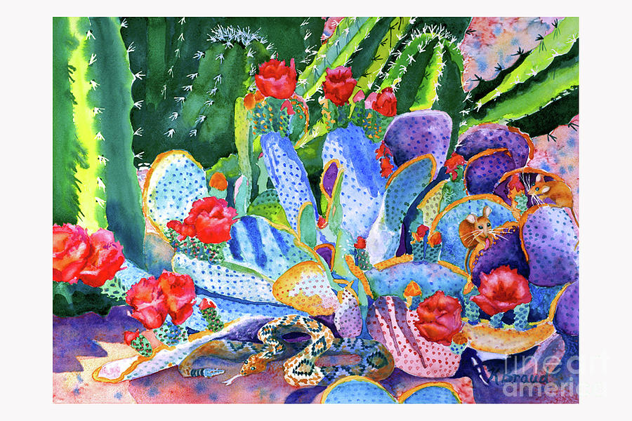 Desert Cactus Painting by Kathy Braud