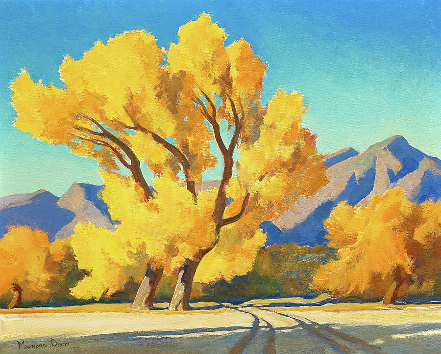 Desert Cottonwoods, Arizona Painting by Maynard Dixon
