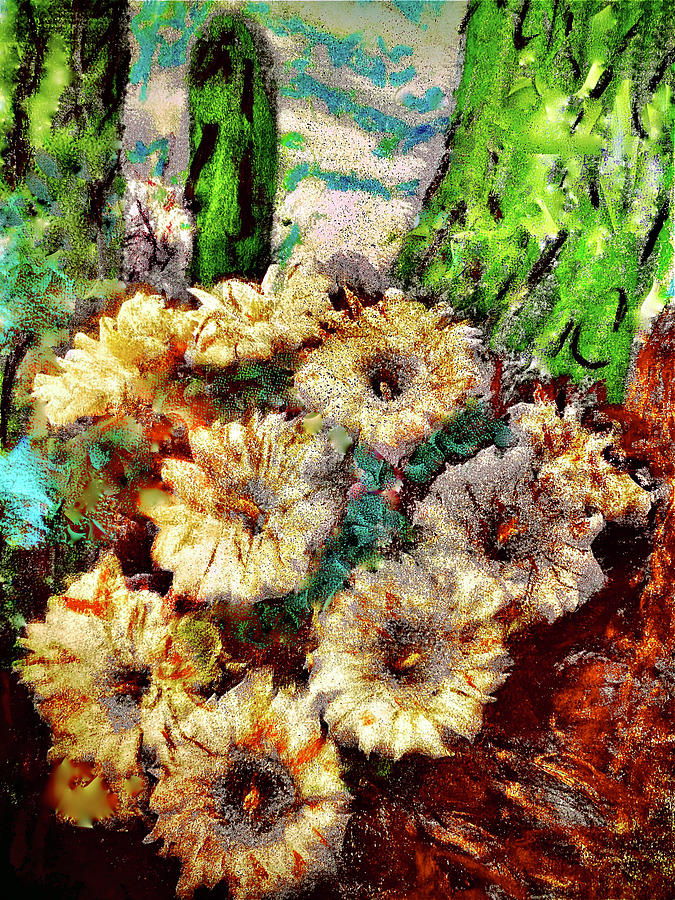 Desert Flowers Mixed Media by Bencasso Barnesquiat