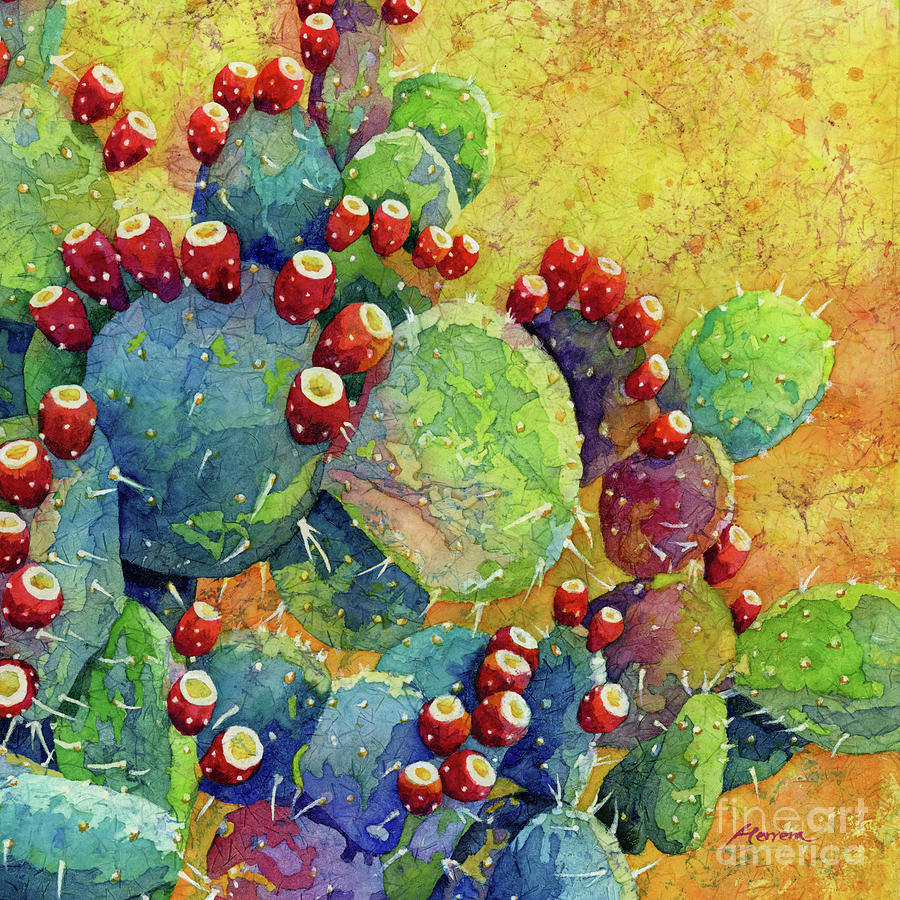 Desert Gems - Prickly Pear 2 Painting by Hailey E Herrera