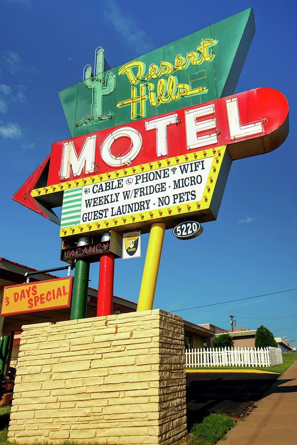 Tulsa Photograph - Desert Hills Motel - Route 66 Icon by Gregory Ballos