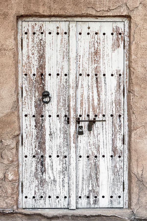 Desert Home - Ancient White Wooden Door Photograph by Philippe HUGONNARD