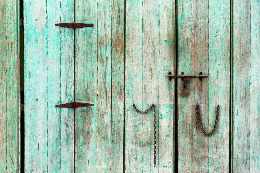 Desert Home - Turquoise Door Photograph by Philippe HUGONNARD