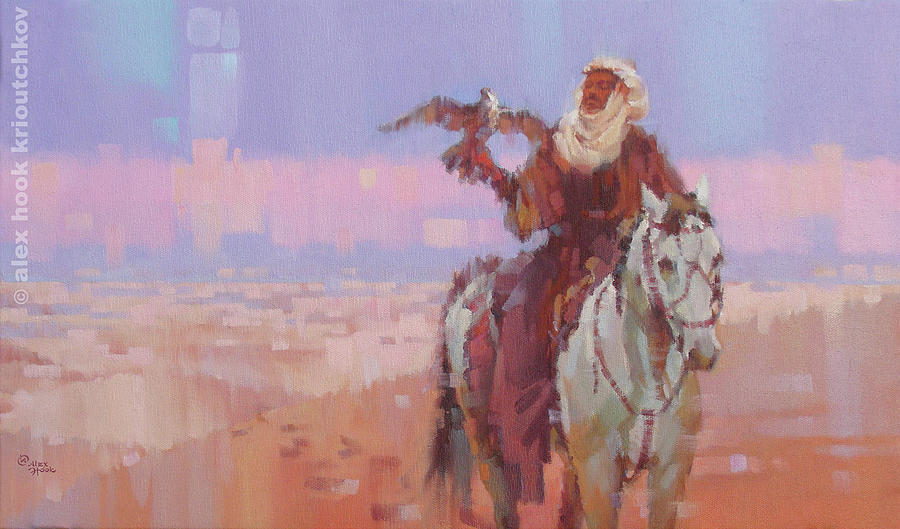 Abstract Painting - Desert Hunting by Alex Hook Krioutchkov