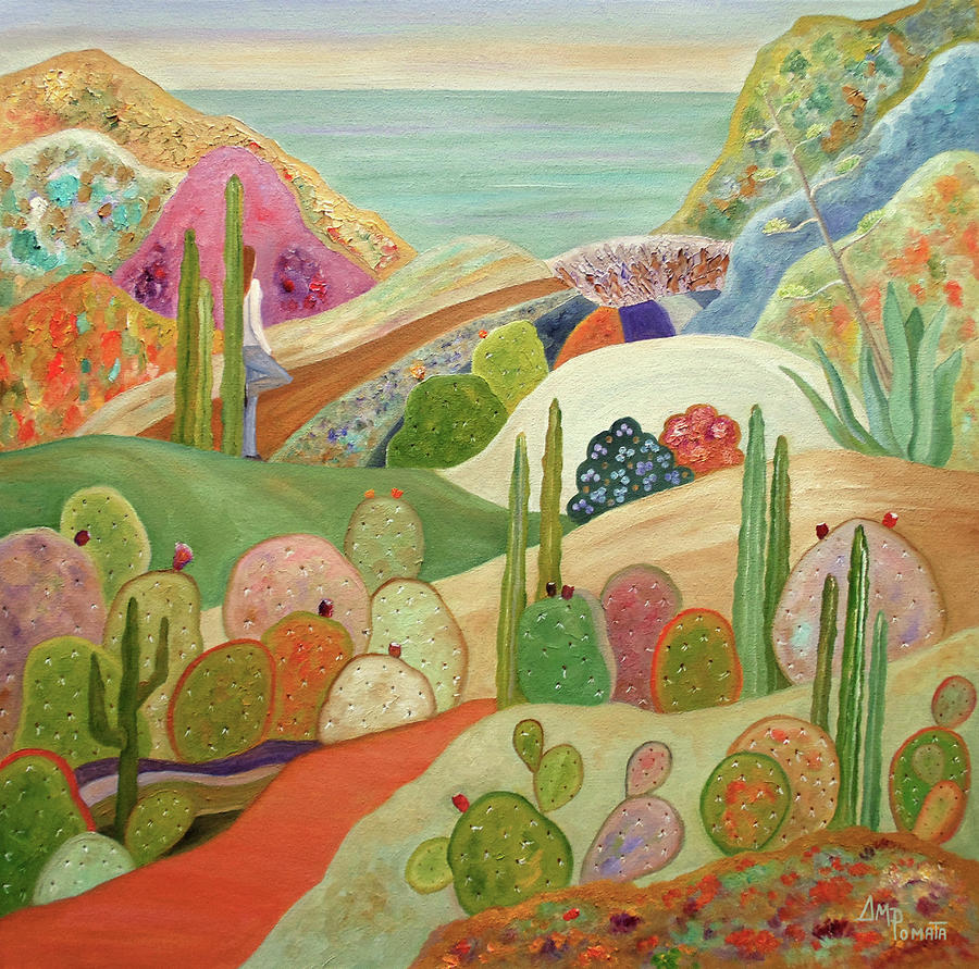 Desert In Bloom Painting by Angeles M Pomata