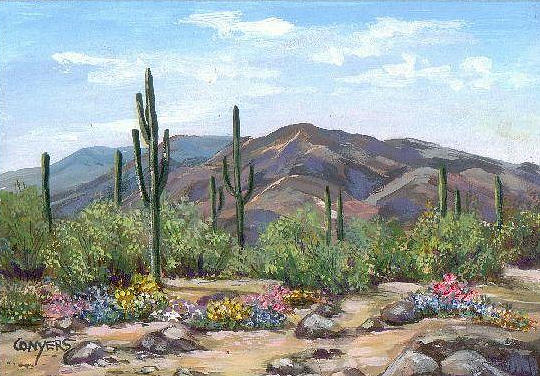 Desert Painting - Desert in Bloom by Peggy Conyers Desert Painting - Desert in Bloom by Peggy Conyers