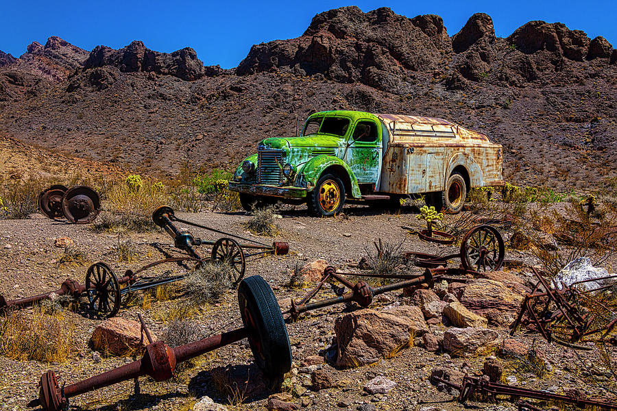 Desert Junkyard Photograph by Garry Gay