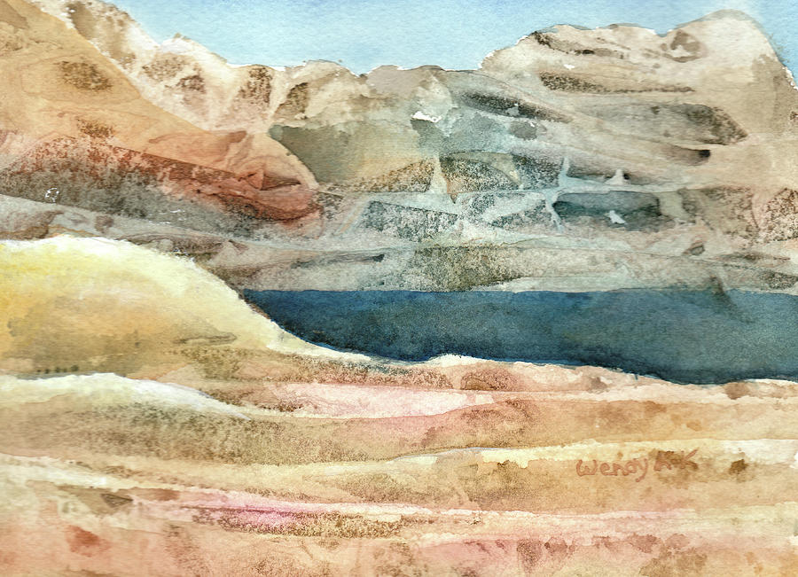 Desert Lake No 1 Painting by Wendy Keeney-Kennicutt
